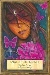 The angel of emergence is from the Angels, Gods & Goddesses deck of cards by Toni Carmine Salerno