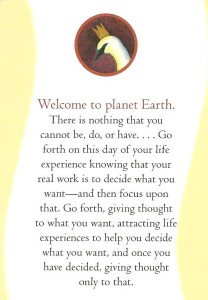 Law of Attraction Card by Esther and Jerry Hicks urging us that there is nothing that we cannot be,do, or have