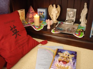 Sharon's sacred space for meditating and connecting with spirit