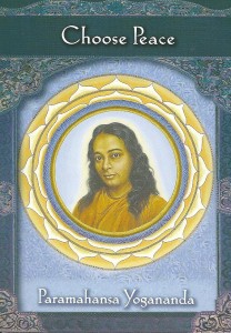 The Choose Peace card was drawn from Doreen Virtue’s Ascended Masters Oracle Cards deck.