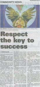 The Ask Sharon (angel intuitive) column as it appeared in today’s edition of The Area News, Friday 20 February 2015. Respect is the key to success in relationships.