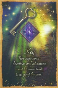 The Key card is from Sharina Star’s Fortune Reading Cards deck. It was drawn to help answer a question about the meaning and messages of our dreams.