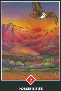 The “Possibilities” card is from the OSHO Zen Tarot deck. It was drawn to help answer a question from a skeptic by encouraging them to be open to possibilities.
