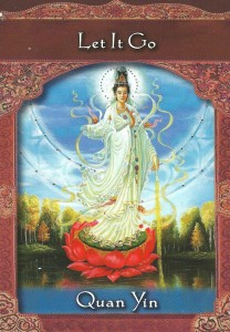 The “let it go” card from Doreen Virtue’s Ascended Masters Oracle Cards was drawn as part 2 of answering a mother's question on creating work life balance by learning to let it go.