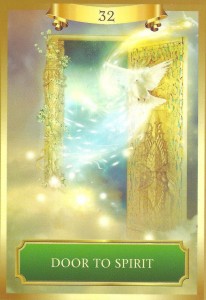 The “Door to Spirit” card from Sandra Anne Taylor’s Energy Oracle deck was drawn to answer a reader’s question about being sick by encouraging them not to rush their recovery. 