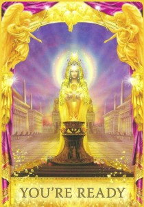 The “you’re ready” card from Doreen Virtue and Radleigh Valentine’s Angel Answers Oracle deck was drawn to answer a reader’s question about their fear of flying in their dreams by looking at the deeper message. 