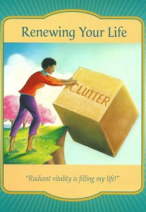 The “Renewing Your Life” card from Denise Linn’s Gateway Oracle deck was drawn to answer a reader’s question about getting a better night’s sleep by clearing any clutter.