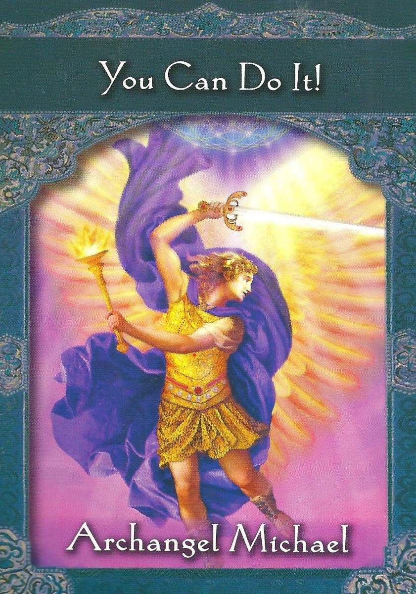 The Archangel Michael “You Can Do It” card from Doreen Virtue’s Ascended Masters Oracle deck was drawn to answer a reader’s question about a new business with advice to feel the fear and do it anyway.