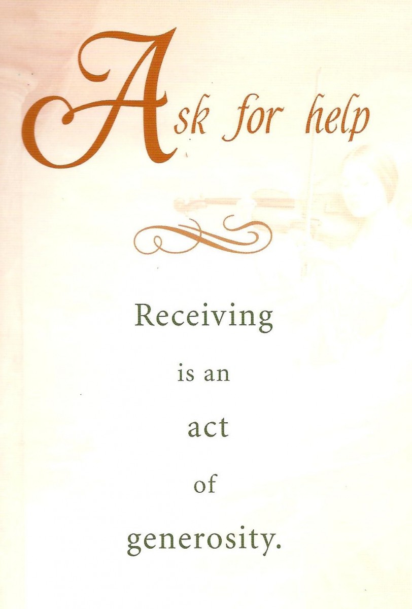 The “Help” card from Cheryl Richardson’s Self-Care deck was drawn to answer a reader’s question about how to accept help from others.