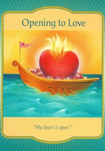 The “Opening to Love” card from Denise Linn’s Gateway Oracle deck was drawn to answer a reader’s question about life after divorce and how to find love with a new partner.