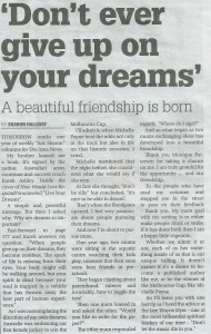 This Ask Sharon (angel intuitive) column in The Area News Friday 11 December 2015 is Sharon Halliday's final one as she moves onto pursue her dreams of becoming an author.